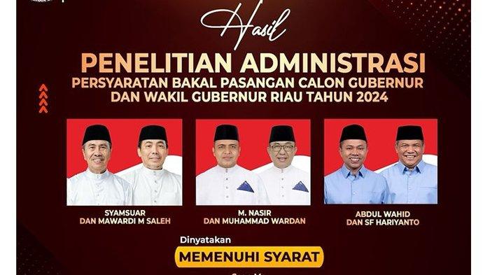 KPU Riau Minta Masyarakat Tanggapi Tiga Paslon Gubri yang Dinyatakan Penuhi Syarat