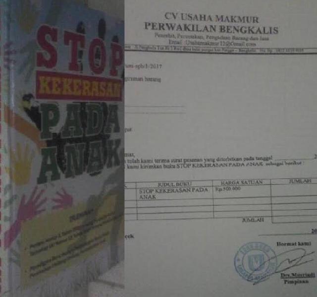 Penjualan 'Buku Siluman' CV.Usaha Makmur Diduga Catut Nama Bupati Bengkalis