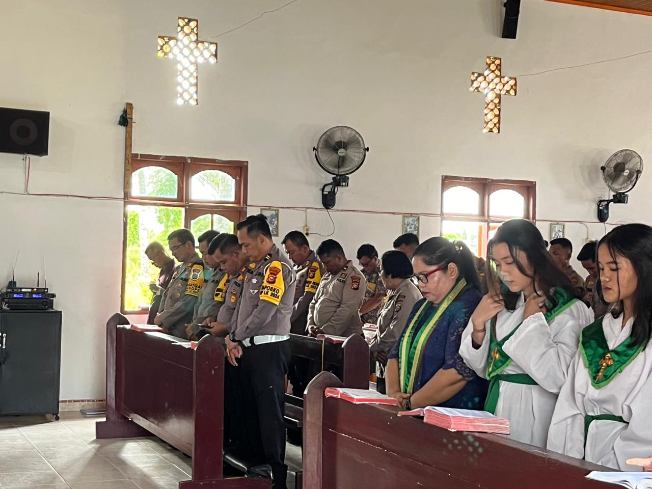 Minggu Kasih, Polres Kampar Jaga Keamanan dan Kedamaian Jelang Pilkada