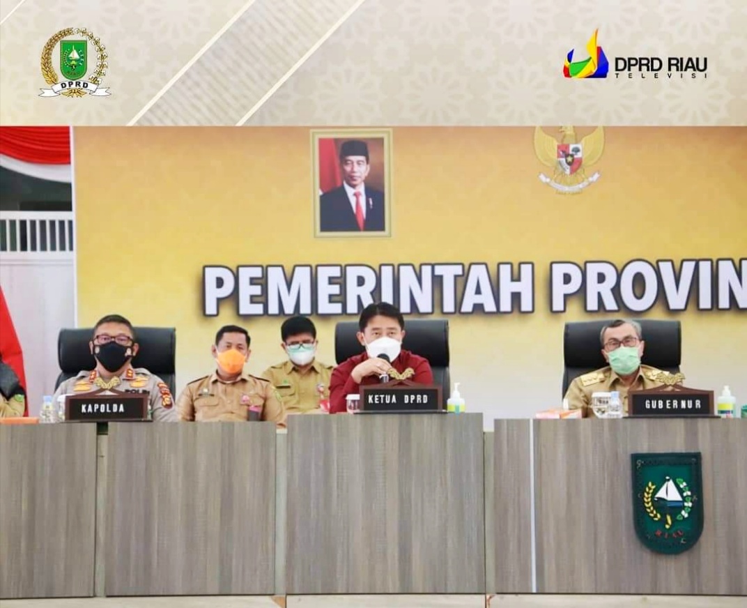 Pimpinan DPRD Riau Ikuti Rapat Penanganan dan Pencegahan Covid-19