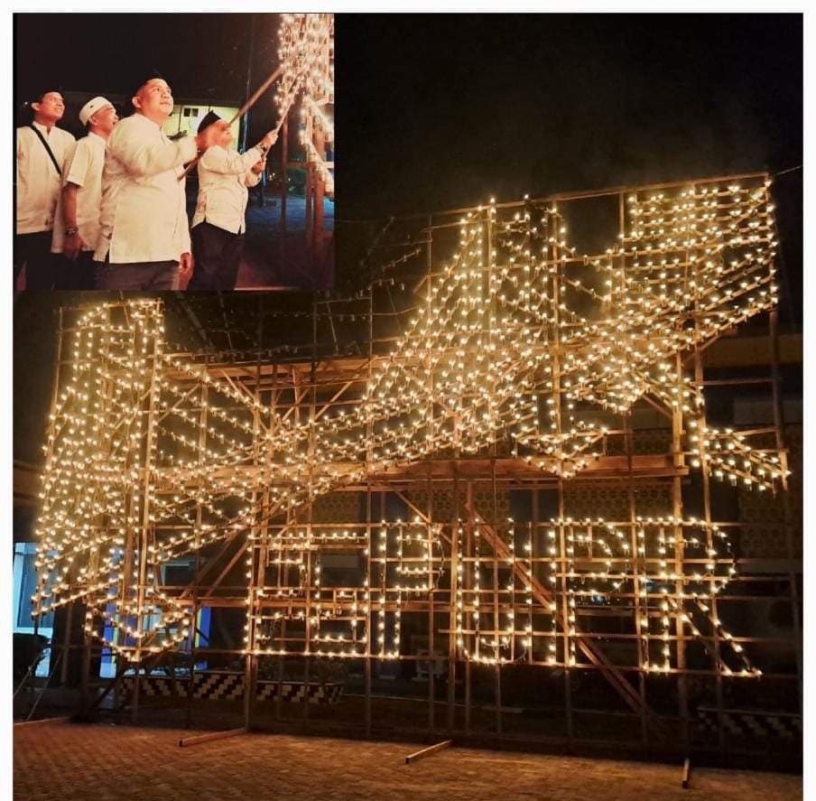 Dinas PUPR Bengkalis Turut Semarakkan Malam 27 Likur dengan Lampu Colok