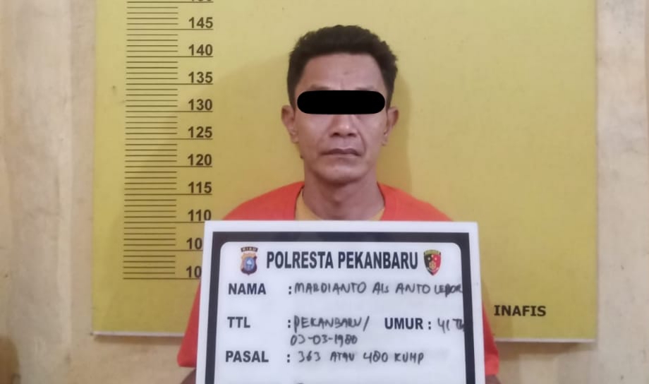 Tim Opsnal Batman Jembalang Polresta Pekanbaru Tanggap Pelaku Curanmor