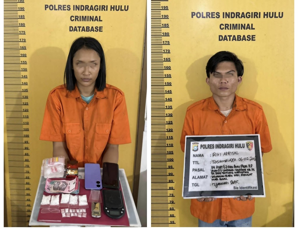 Lagi Asyik Duduk di Bawah Pohon, Pengedar Narkoba Bersama Anak Buahnya Ditangkap Polres Inhu