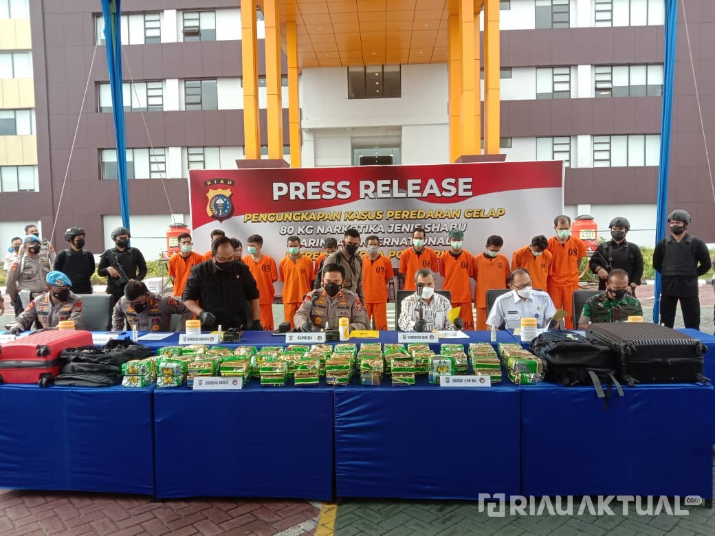 Sabu 80 Kg Milik Jaringan Internasional Yang Diamankan Polda Riau Dikendalikan Napi Lapas Bengkalis