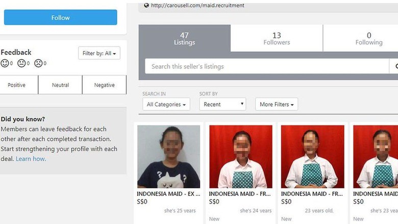 Heboh! Singapura Selidiki 'Penjualan' Sejumlah 'PRT Indonesia' di Situs Niaga