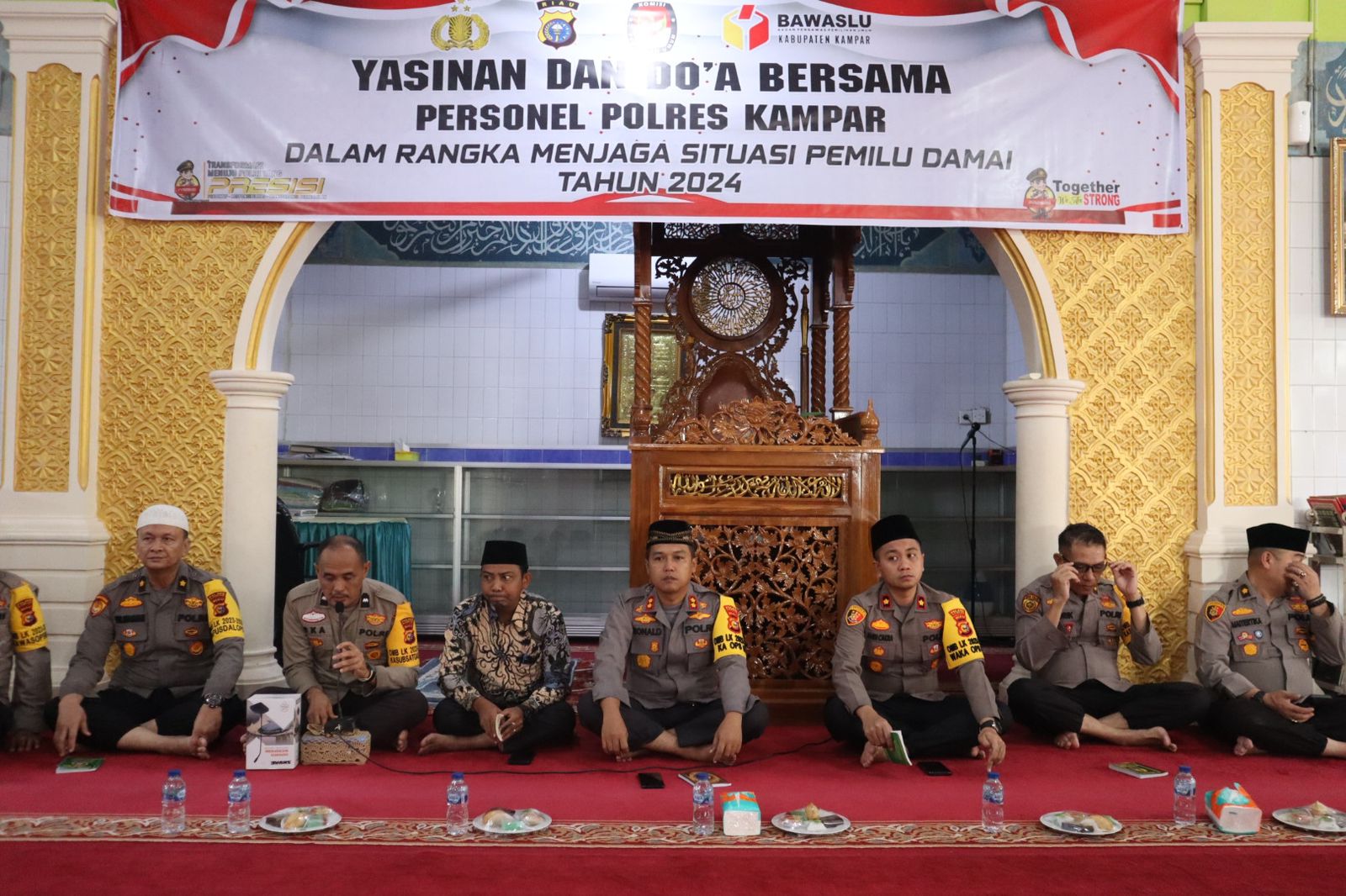 Wujudkan Pemilu Damai, Kapolres Kampar Gelar Yasinan dan Doa Bersama