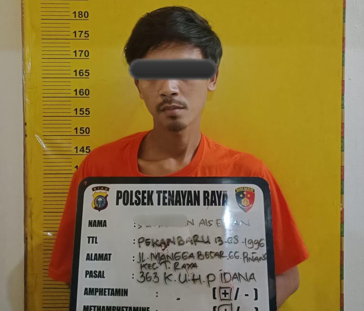 Curi Motor Untuk Beli Narkoba, Pemuda di Tenayan Raya Ditangkap Polisi