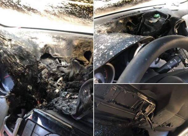Simpan Hand Sanitizer di Dasbor, Mobilnya Hangus Terbakar