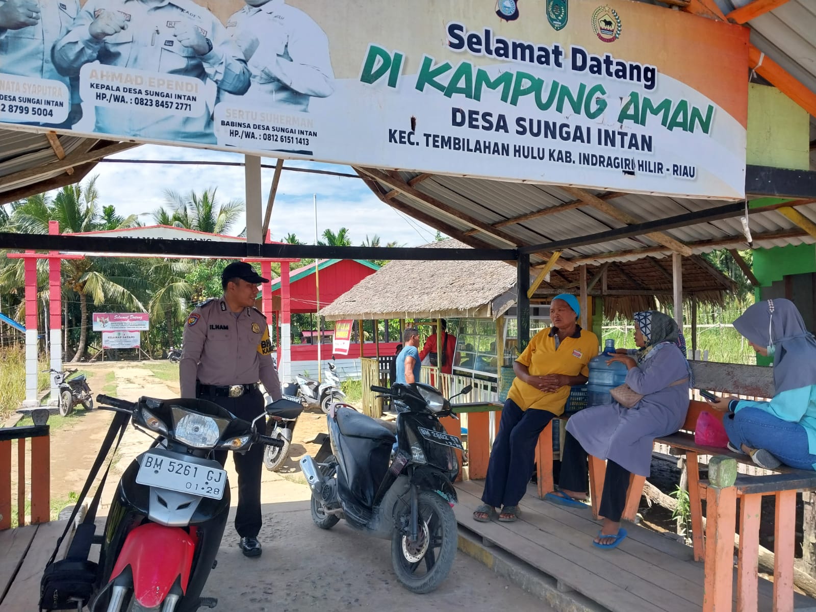 Polsek Tembilahan Hulu Sampaikan Pemilu Damai di Desa Pelabuhan Sungai Intan Inhil