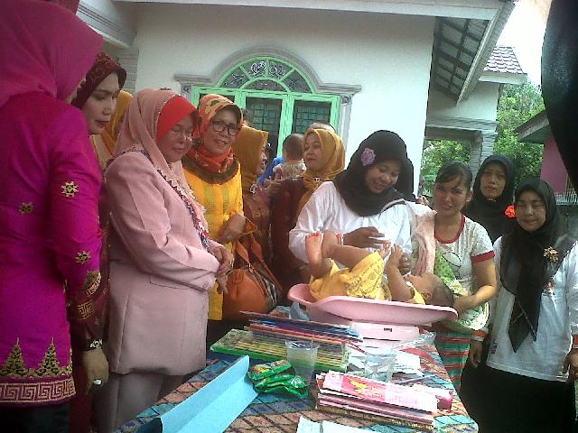 Ketua Penggerak PKK Pekanbaru Serahkan Bantuan Bagi 15 Posyandu Rumbai
