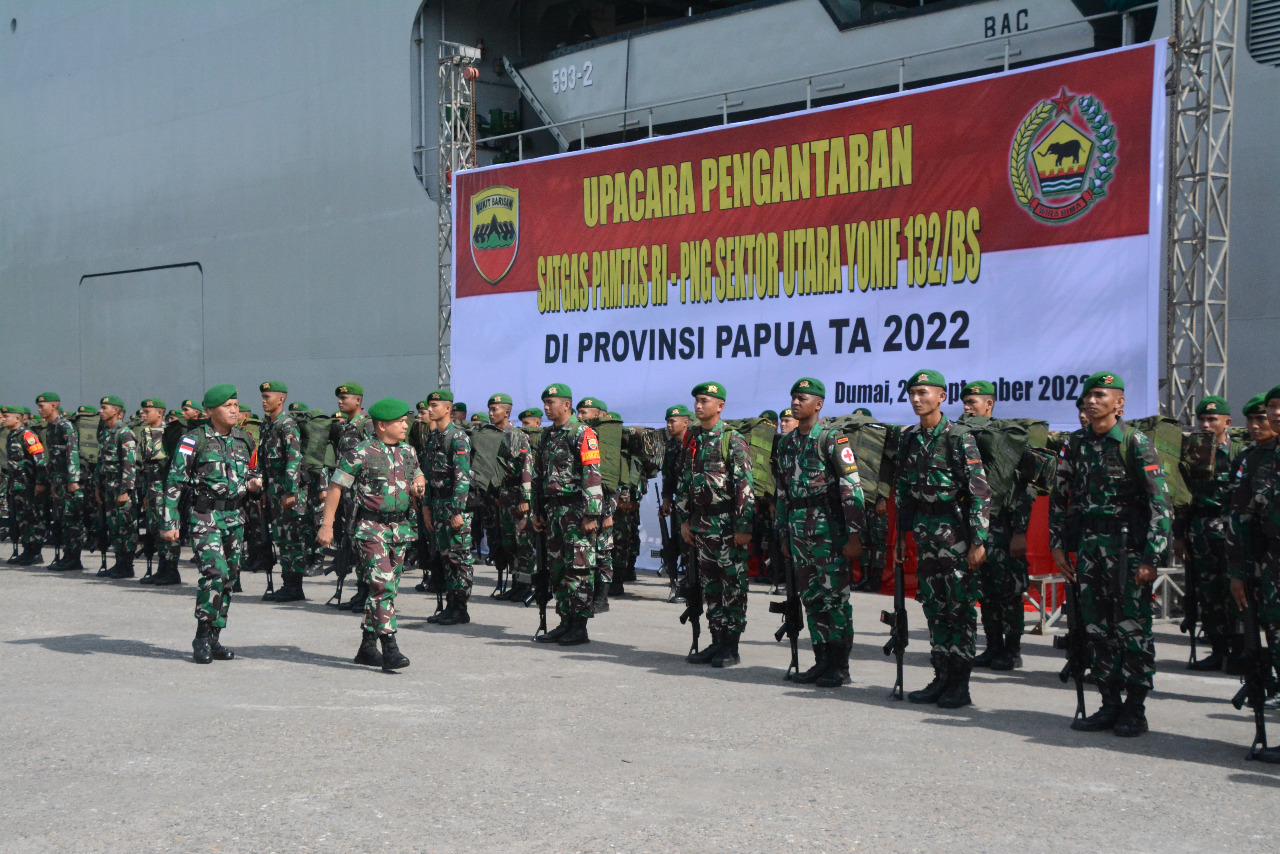 Pangdam I Bukit Barisan Lepas Keberangkatan Tugas 450 Prajurit Yonif 132/BS ke Papua