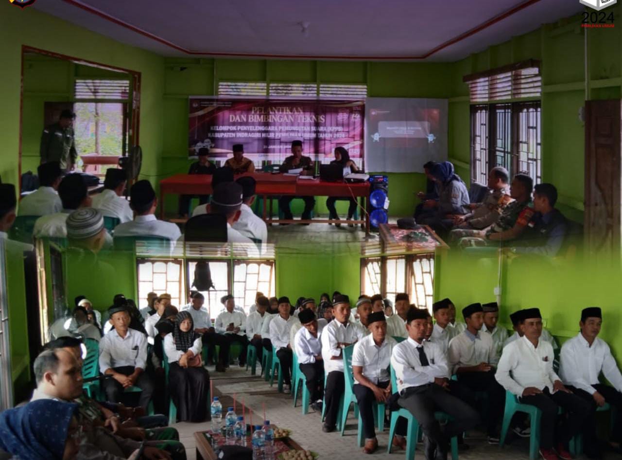 Hadiri Pelantikan dan Bimtek Petugas KPPS Pemilu 2024 Kecamatan Enok, Ini Pesan Iptu Cardi Edi Haryanto