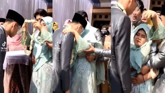Ibu Mertua Jatuh, Netizen Salfok ke Tangan Pengantin Pria