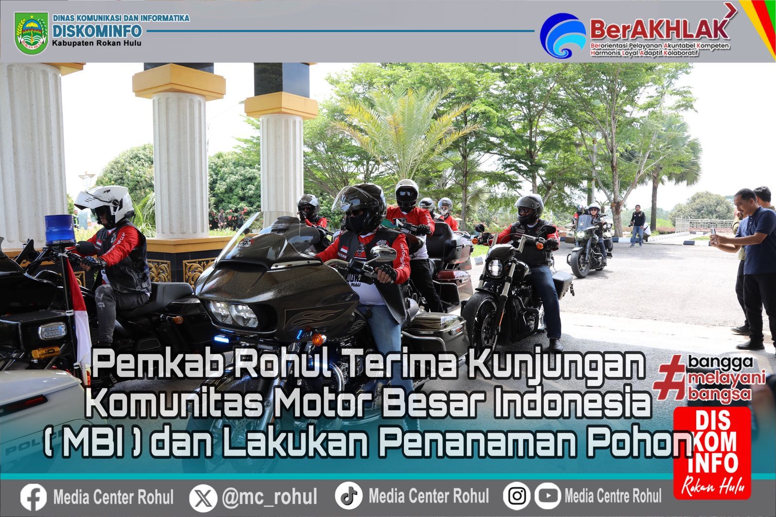 Pemda Rohul Terima Kunjungan Komunitas Motor Besar Indonesia MBI Riau dan Gelar Penanaman Pohon