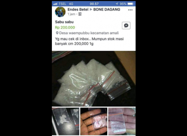 Polisi Selidiki Pemilik Akun yang Tawarkan Narkoba di Facebook