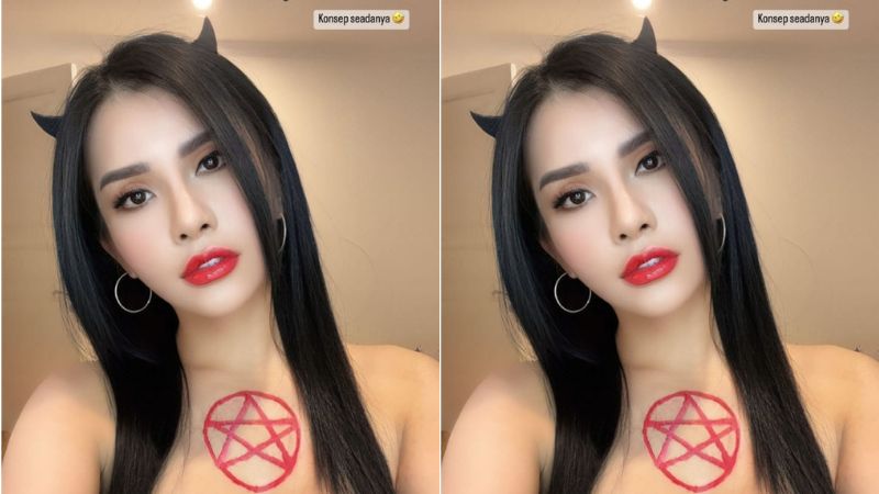 Gaya Maria Vania Tampil dengan Outfit Halloween