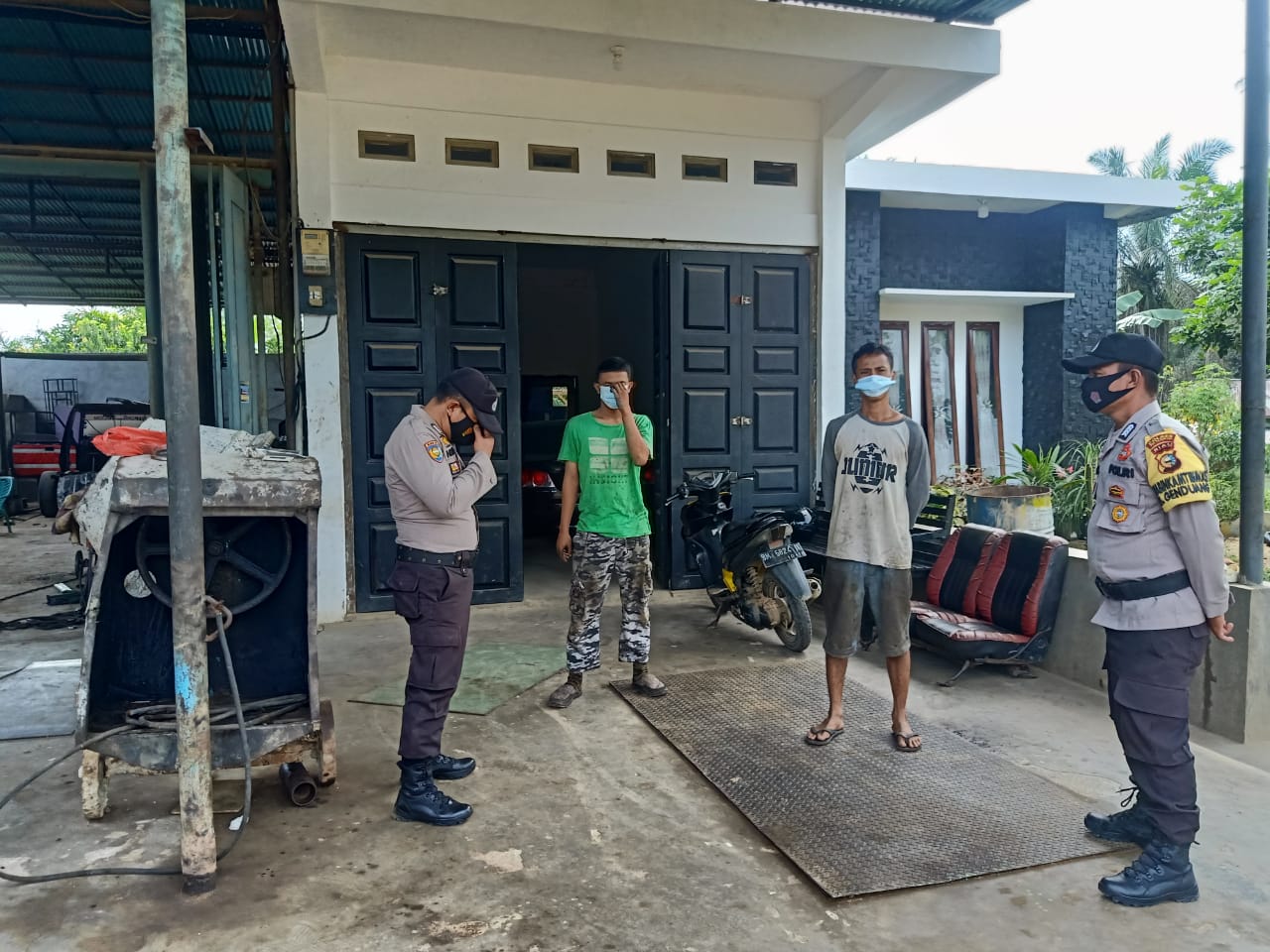 Cegah Covid -19 Polsek Pangkalan Lesung Gencar Himbauan Prokes Covid 19