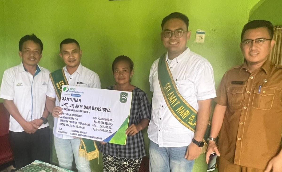 Harpelnas 2022, BPJamsostek Cabang Siak Salurkan Klaim Peserta Ratusan Juta