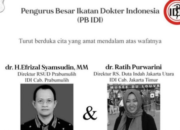 12 Dokter Meninggal akibat Covid-19, Dua Terakhir Direktur RS di Palembang dan Jakarta