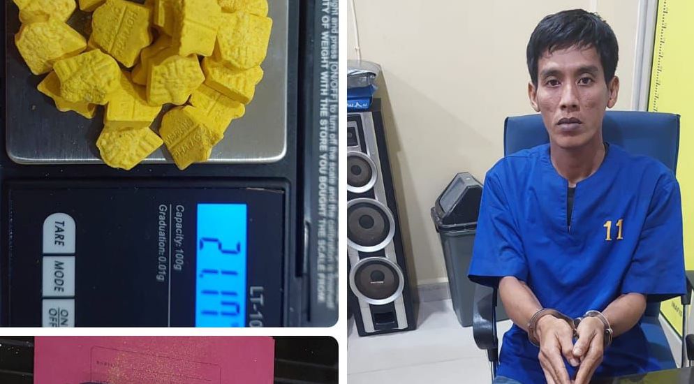 Polres Dumai Tangkap Pria Penjual Pil Ekstasi Berlogo Kepala Firaun