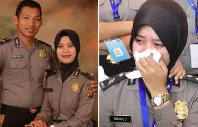 Mengharukan! Ini Video Polwan Cantik Briptu Nova Nikah Lewat Video Call