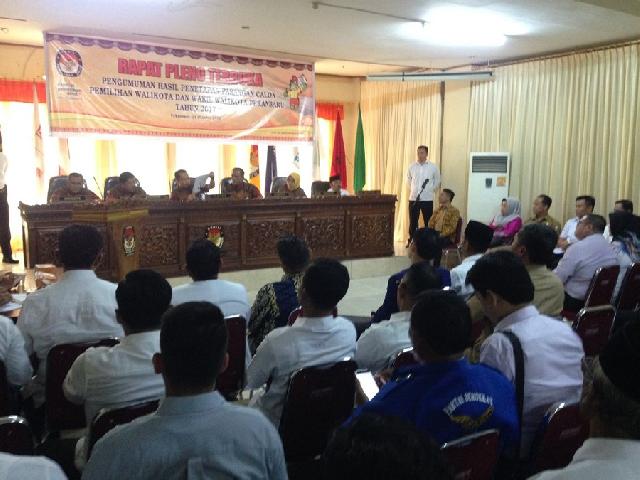 KPU Pekanbaru Tetapkan Hanya Empat Pasang Calon Lolos Pilkada Pekanbaru