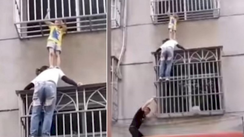 Ada Balita Terjepit di Kisi-Kisi Jendela Lantai 3, Tanpa Sadar Wanita Ini Manjat Sampai Pertolongan Datang