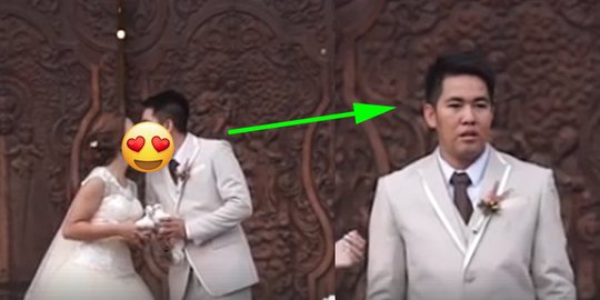 Wah ! Video pengantin yang awalnya mesra, setelah lepas merpati sang pria justru diam dan kaget