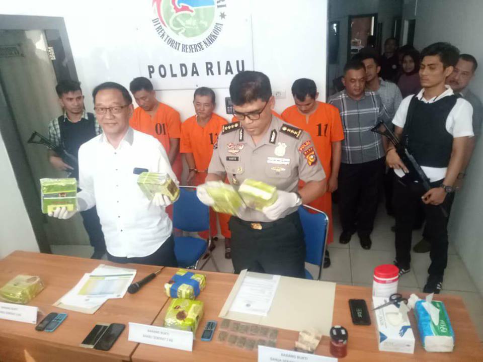 Polda Riau Amankan 7 Kg Sabu Asal Malaysia