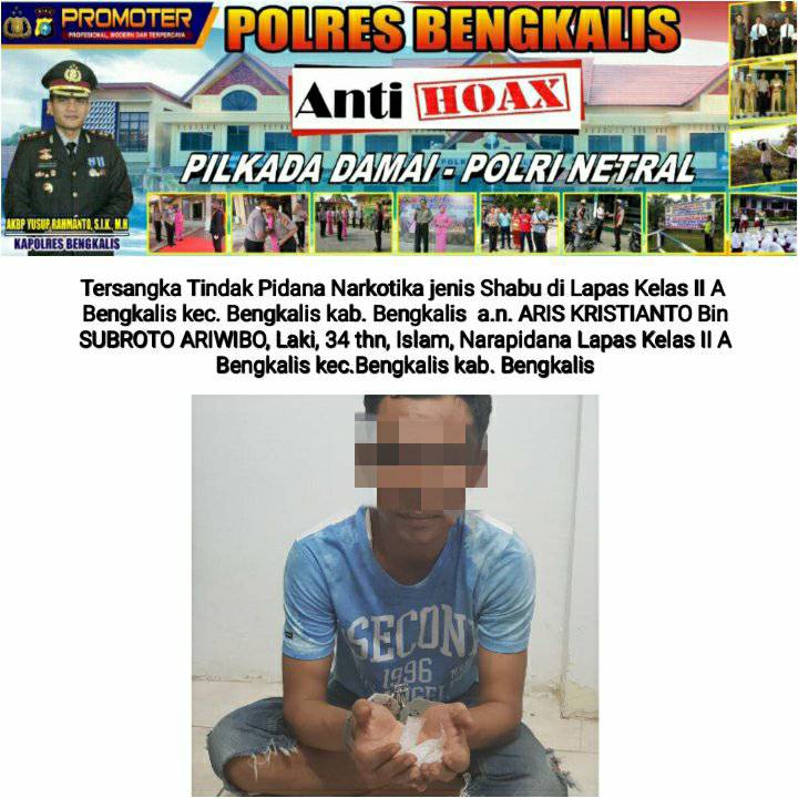 Jualan Sabu, Napi di Bengkalis Ditangkap