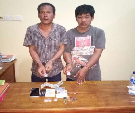 Polsek Logas Tanah Darat Kuansing Cegat Pengedar Narkoba di Desa Perhentian Luas