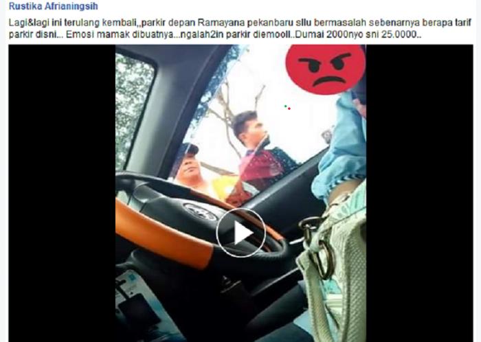 Heboh ! Oknum Juru Parkir di Pekanbaru Minta Rp 25 Ribu, Ini Vidionya