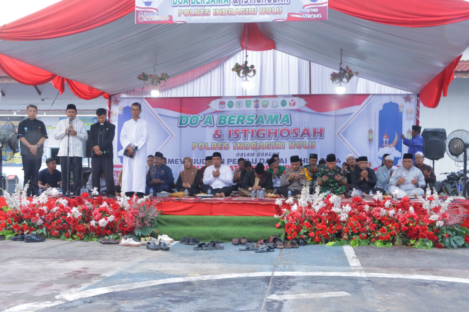 Polres Inhu Gelar Doa Bersama dan Istighosah Jelang Pengamanan TPS