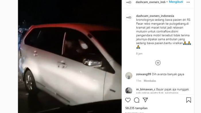 Viral, Pengendara Avanza Halangi Ambulans yang Lawan Arah, Siapa Salah?