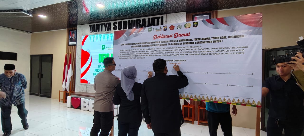 Deklarasi Damai Digelar di Polres Bengkalis, Komitmen Jaga Keamanan dan Kondusifitas Daerah