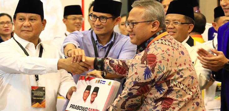 Polling Capres 2019, Prabowo-Sandi Unggul Telak
