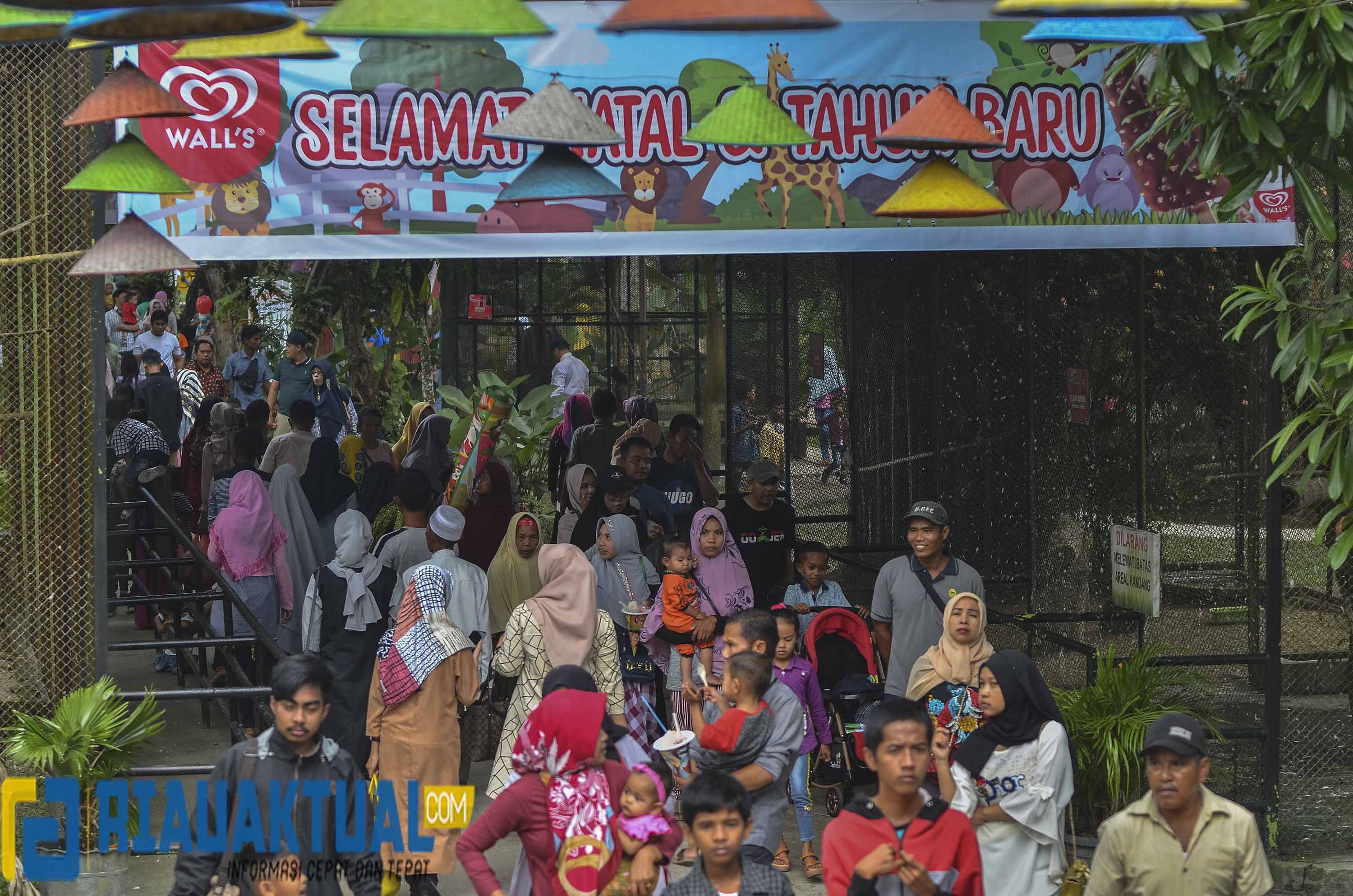 Libur Tahun Baru, Ribuan Pengunjung Padati Kasang Kulim Zoo