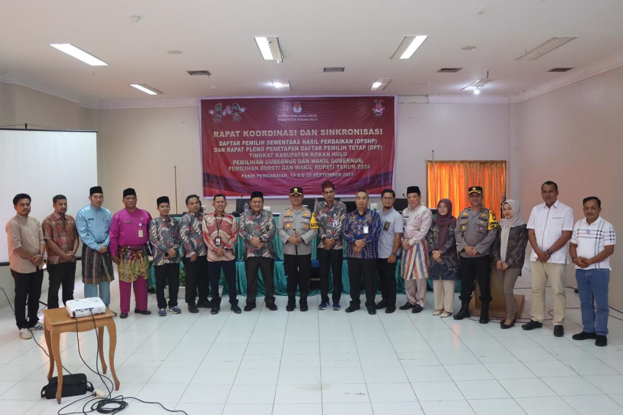 Kapolres Rohul Hadiri Rakornis Rekapitulasi DPT Pilkada 2024, Tekankan Sinergi dan Keamanan
