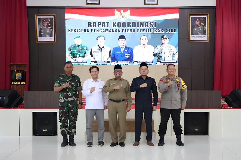 Kapolres Siak Pimpin Rakor Kesiapan Pleno Rekapitulasi Hasil Pemilu 2024 Tingkat Kabupaten