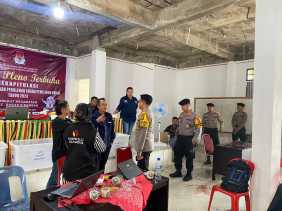 Polres Rohil Patroli Amankan Pleno Rekapitulasi Suara Pemilu