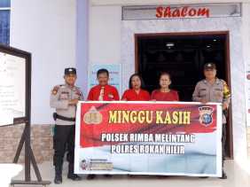 Polsek Rimba Melintang Gelar Program Minggu Kasih di Gereja GBI Seremban Jaya