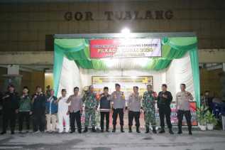 Pamatwil, Kapolres, Dandim, dan Ketua KPU Siak Tinjau Pos Pengamanan Gudang Logistik Pilkada 2024