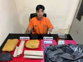 Polres Kampar Tangkap Pengedar Ganja di Desa Tanjung, Sita 1,38 Kilogram Barang Bukti