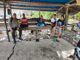 Pangkalan Ojek Kampung Baru Jadi Sasaran Polsek Ketemen Sosialisasikan Pemilu 2024