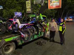 Operasi Blue Light Patrol Tangkap 45 Motor Terindikasi Balap Liar di Pekanbaru