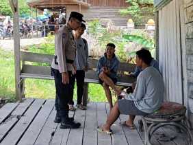 Bhabinkamtibmas Polsek Bangko Pusako Laksanakan Cooling System Pilkada Damai 2024