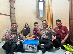 HUT Lalu Lintas ke-70, Ditlantas Polda Riau Gelar Program 'Bagi Kolak'