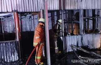 Kebakaran Hanguskan Kantor dan Bedeng Pembuat Batako di Pekanbaru