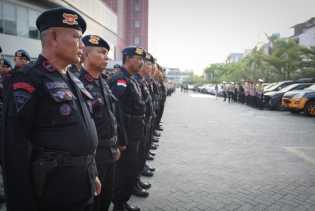 Dirlantas Polda Riau Pimpin Apel Pengamanan Sidang Pleno Rekapitulasi Suara Provinsi