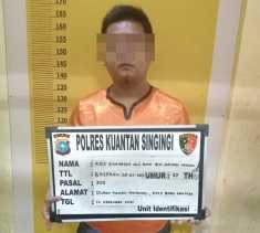 Polres Kuansing Amankan Penjual Chip Domino, Uang Tunai dan Handphone Disita